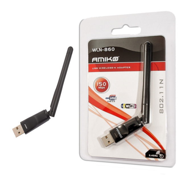 Amiko Wi-Fi mrežna kartica, USB, 2.4 GHz, 150 Mbps - WLN-860
