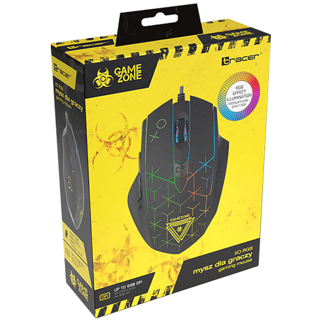 Tracer Miš optički, gaming, 1600 dpi, RGB, USB - GAMEZONE XO RGB - Image 2