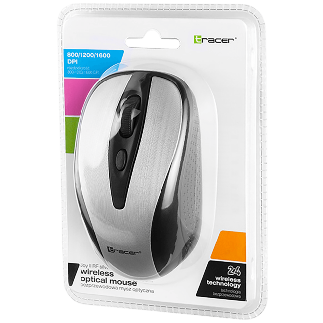 Tracer Miš bežični, 1600 dpi, 2.4 GHz, USB nano, Plug&Play - MOUSE JOY II RF NANO USB Silver - Image 2