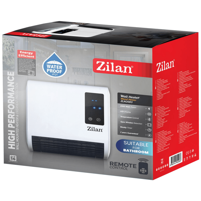 Zilan Grijalica zidna, 2000W, daljinski upravljač - ZLN2083 - Image 2