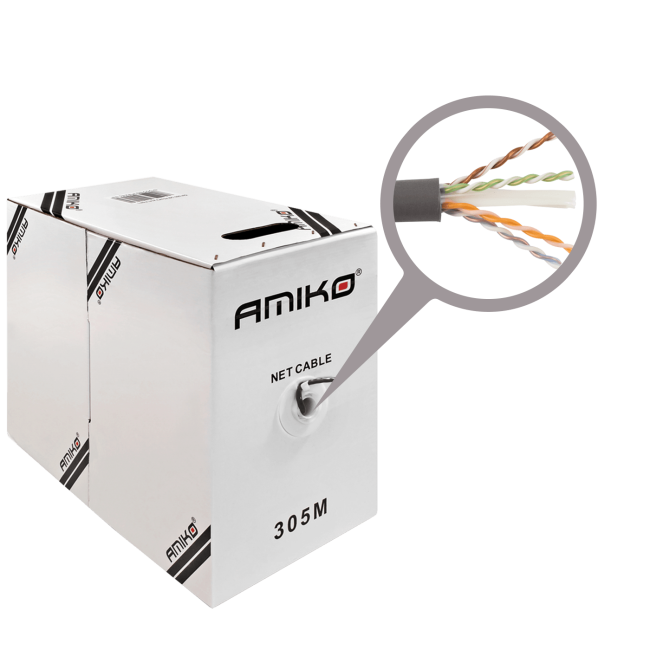 Amiko Mrežni UTP kabl, CAT5e, CCA, 305 met - CAT5e UTP CCA 305m