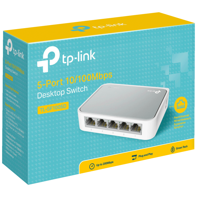 TP-LINK 5-Portni switch, 200Mbps, 10/100M - TL-SF1005D - Image 2
