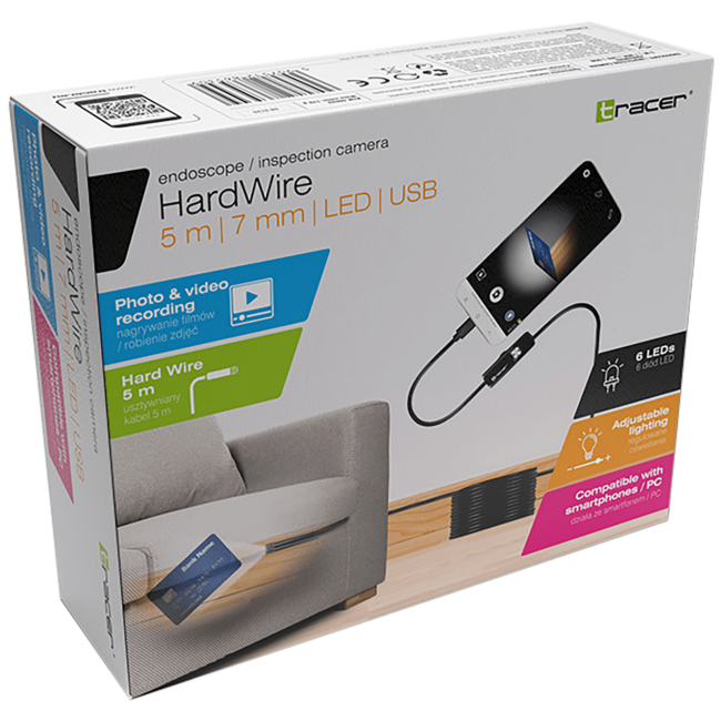 Tracer Kamera, endoskopska, USB, LED, vodootporna - HardWire USB - Image 2
