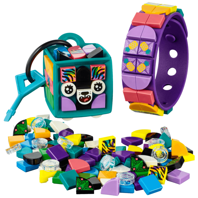 Lego Narukvica i privjesak za torbu - Neonski tigar, LEGO Dots - Image 3