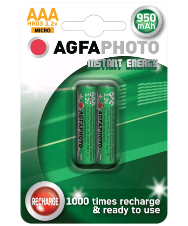 Agfa Punjiva baterija, AAA, 1.2 V, 950 mAh, blister 2 kom. - R2U Micro