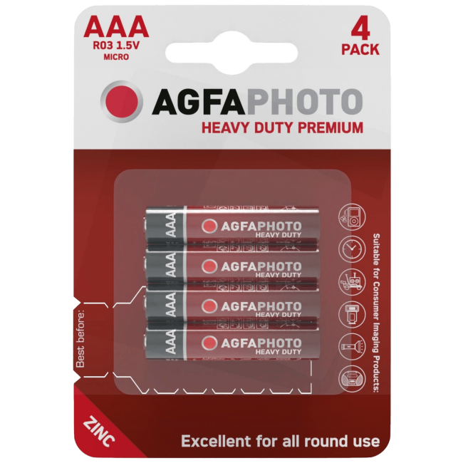 Agfa Zinc baterije, AAA, 1.5 V, blister 4 kom. - AAA B4