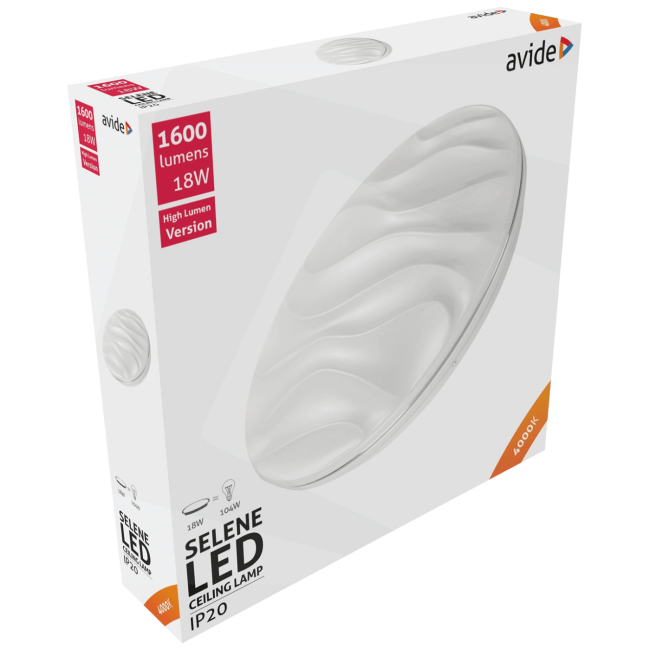 Avide Plafonjera LED, Selene, 18W, 1600 lm, 4000K, IP20 - ACLO33NW-18W-SEL - Image 2