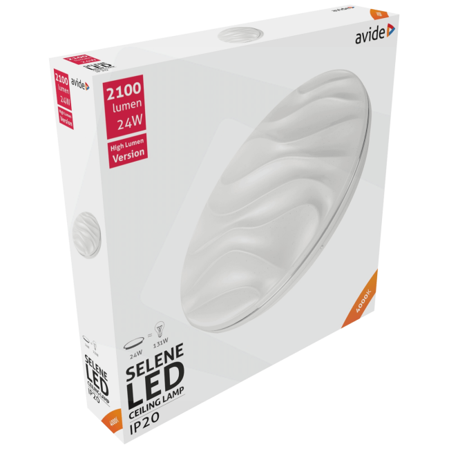 Avide Plafonjera LED, Selene, 24W, 2100 lm, 4000K, IP20 - ACLO38NW-24W-SEL - Image 2