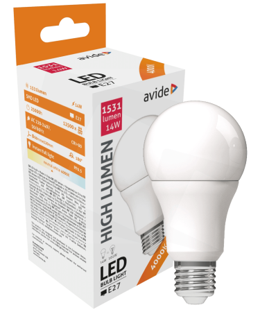 Avide Sijalica, LED 14W, E27, 4000K, 230V AC, bijela svjetlost - Globe A60 14W E27