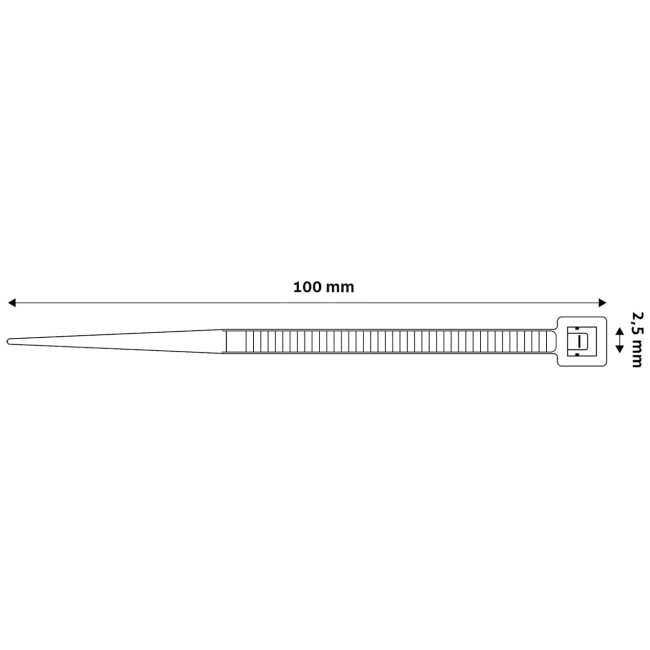 Entac Plastične vezice 2,5mm x 100mm, 50 kom. - Cable Tie 2.5mmx100mm White - Image 3