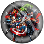 Marvel Zidni sat, Marvel Avengers - Wall Clock Glossy Avengers 003