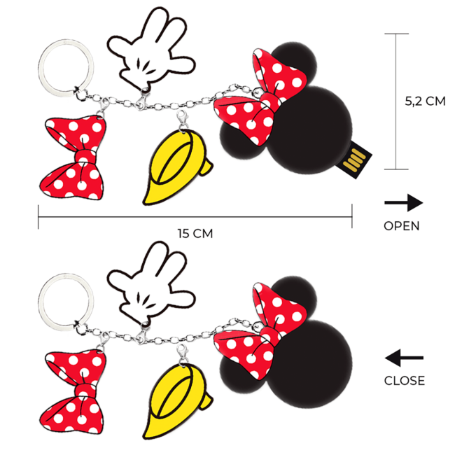Disney USB Flash Drive 16GB, USB2.0, privjesak za ključ, Minnie - Flash Drive Minnie CHARMS 16GB 2.0 - Image 2