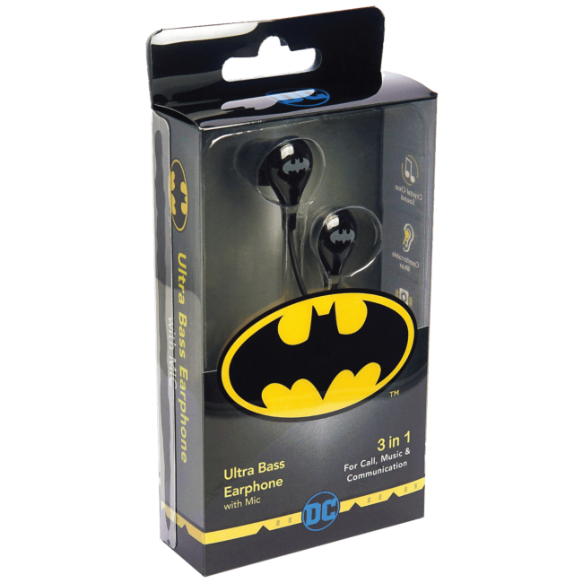DC Slušalice sa mikrofonom, Batman, 3.5 mm - BATMAN Ultra Bass Earphone with Mic - Image 2