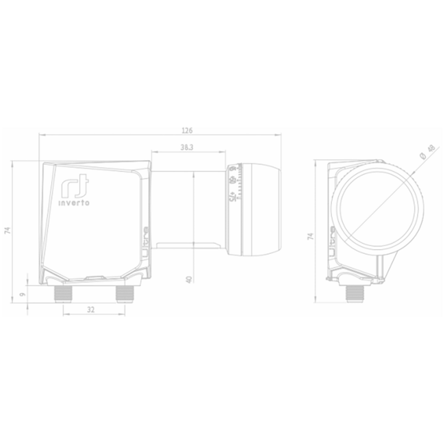 Inverto LNB Twin, šum 0,2dB, DVB-S2 ( HD - UHD 4K - 8K ) - IDLT-TWL412-ULTRA-OPN - Image 2