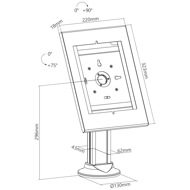 Maclean Stolni nosač za iPAD Pro,  Samsung Galaxy, Tab A - MC-908W - Image 5