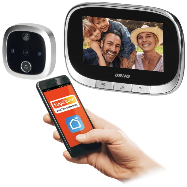 Orno Digitalna špijunka za ulazna vrata, 4.3", LCD, WiFi - OR-WIZ-1109