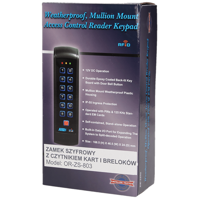 Orno Tastatura sa RFID karticom, Tag reader, IP55 - OR-ZS-803 - Image 2