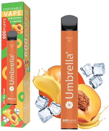 Umbrella Cigareta elektronska, jednokratna, Peach Ice 20mg - 600 Puffs Peach Ice 20mg