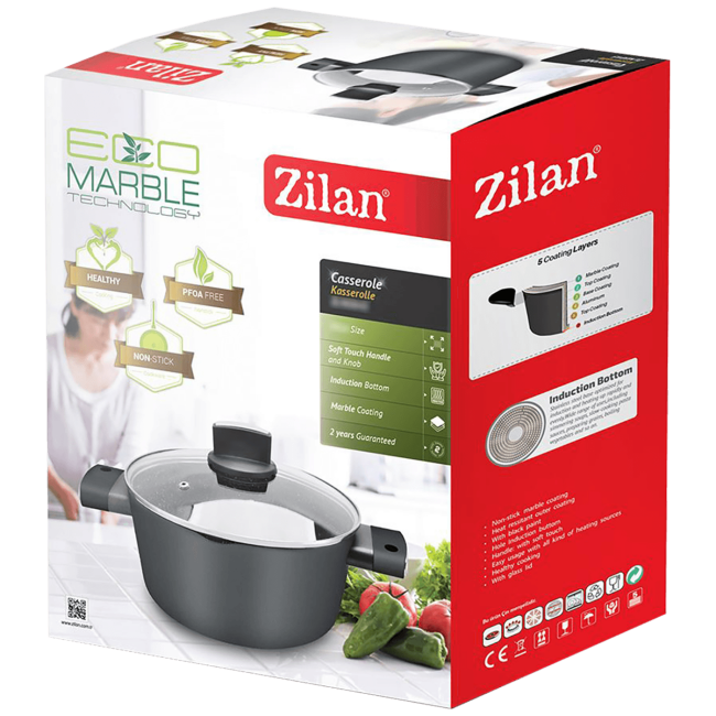 Zilan Lonac sa staklenim poklopcem, 26 cm - ZLN0850 - Image 2