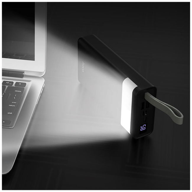 hoco. Punjač prijenosni sa lampom, Hoco j73, 30000mAh, 2A / 2A - J73 Powerful, Black - Image 6