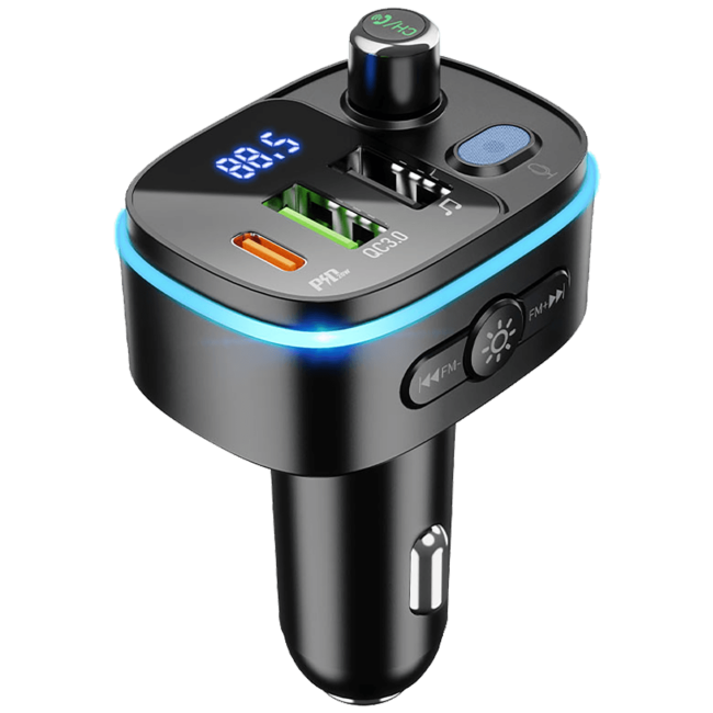hoco. FM modulator, E62,Bluetooth,12/24 V,2xUSB, 1xUSB-C,PD20W - E62 Fast - Image 3