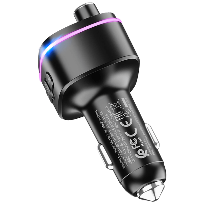 hoco. FM modulator, E62,Bluetooth,12/24 V,2xUSB, 1xUSB-C,PD20W - E62 Fast - Image 4