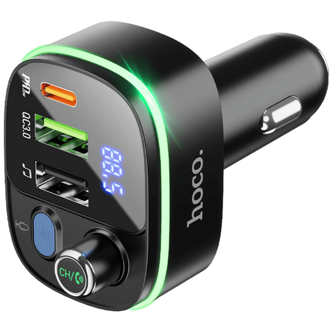 hoco. FM modulator, E62,Bluetooth,12/24 V,2xUSB, 1xUSB-C,PD20W - E62 Fast - Image 5
