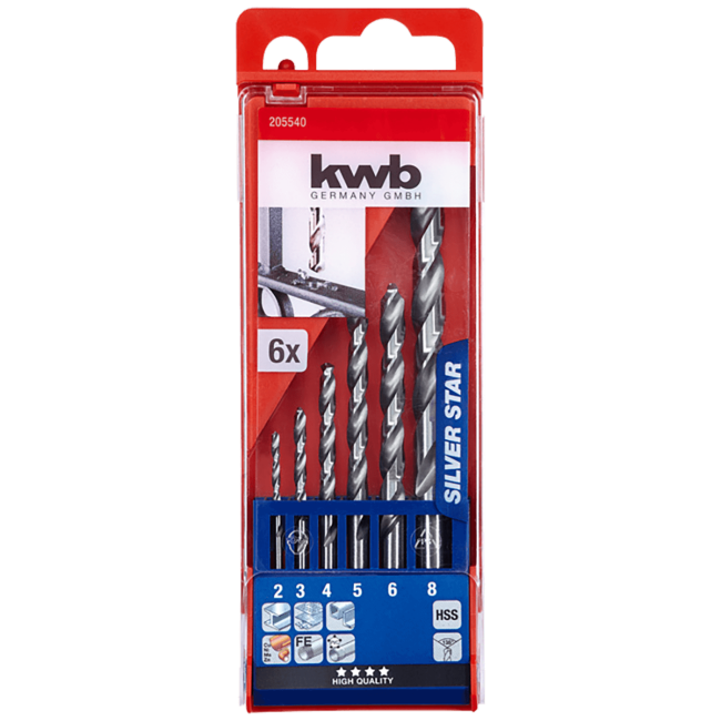 kwb Set borera za metal, 2-8 mm, 6 kom., KWB SILVER STAR - 205540 - Image 2