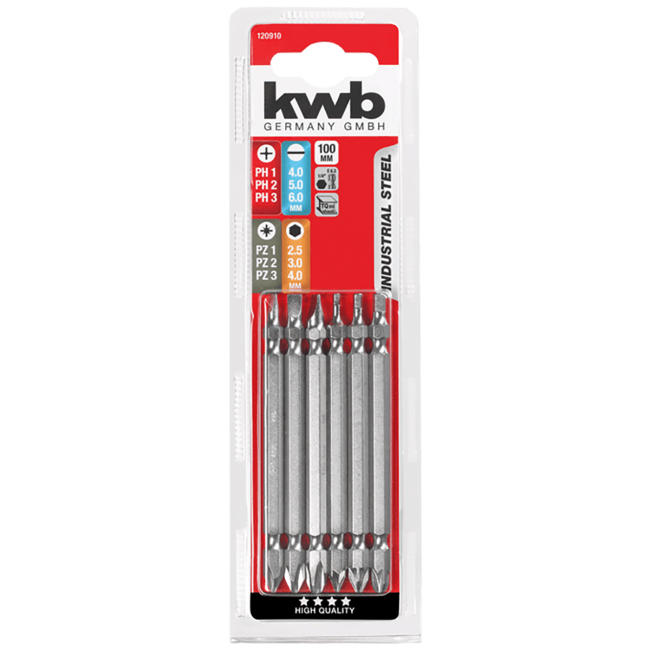 kwb Set dvostranih nastavaka za odvijač, 100 mm, 6 kom - 120910 - Image 2
