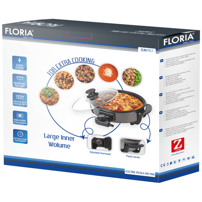Floria Pizza pekač, promjer 36 cm / 38 cm, 1500 W - ZLN4957 - Image 2