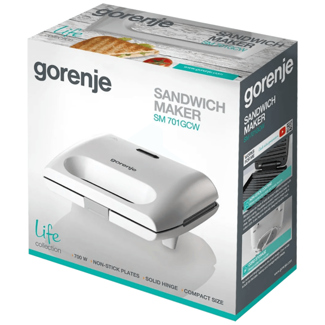 Gorenje Gril, mini, snaga 700 W - SM701GCW - Image 2