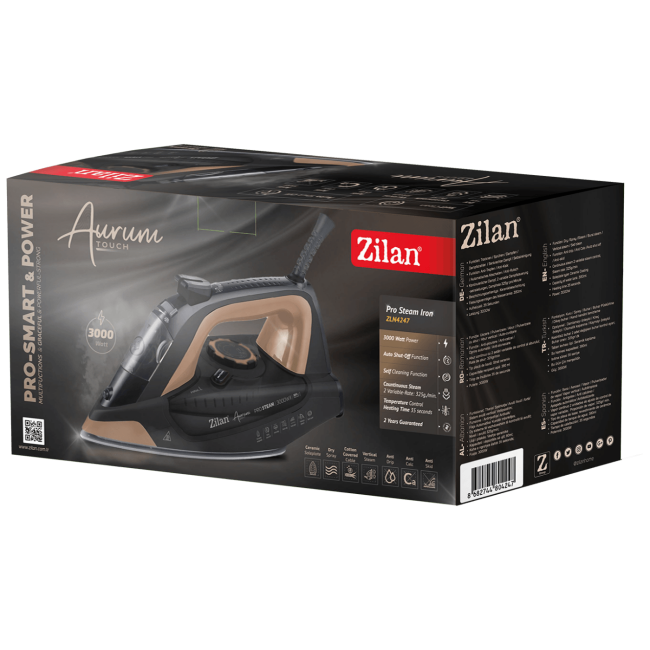 Zilan Pegla na paru, 3000W, Aurum Touch - Pro Steam Iron - ZLN4247 - Image 2