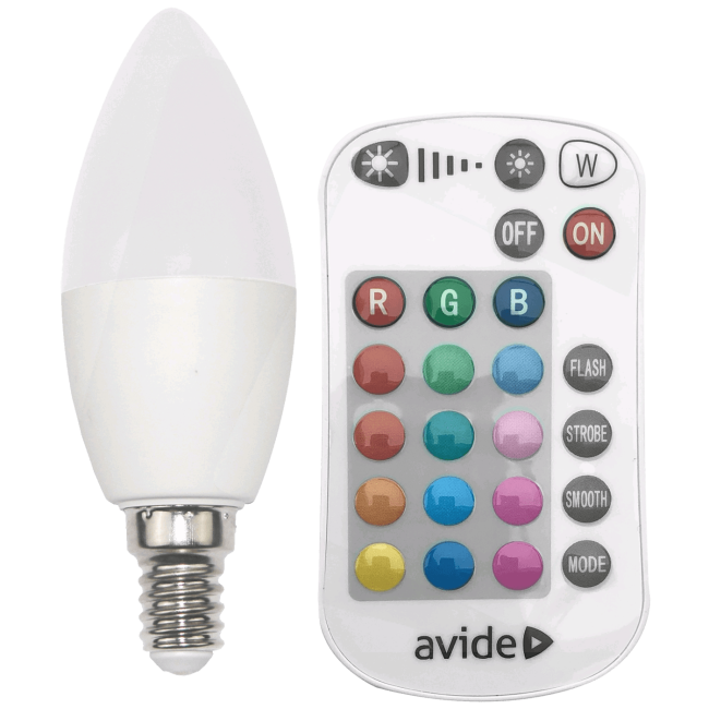Avide Pametna sijalica, LED 4.9W, E14, RGB+W, 2700K, daljinski - Smart LED Candle 4.9W - Image 2