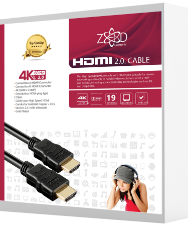 ZED electronic HDMI 2.0 kabl, 4K, dužina 10,0 met. - HDMI-4K/10