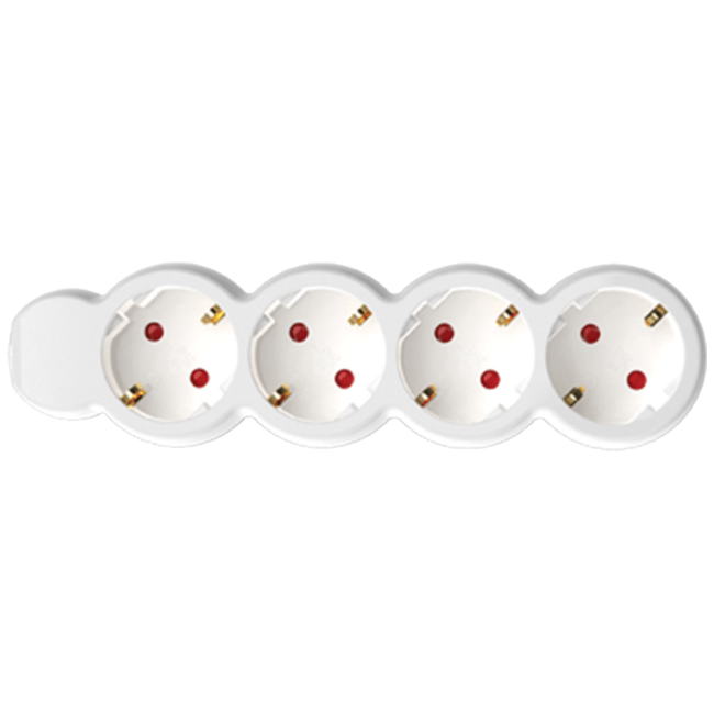 home Produžni kabl, 4 utičnica, 1.5mm², 3 met, bijeli - NV 4-3/WH/1.5