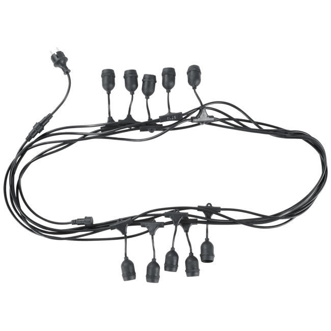 Avide Kabel sa 10 sijaličnih grla E27, dužina 10 met., Outdoor - Outdoor E27 String 10m