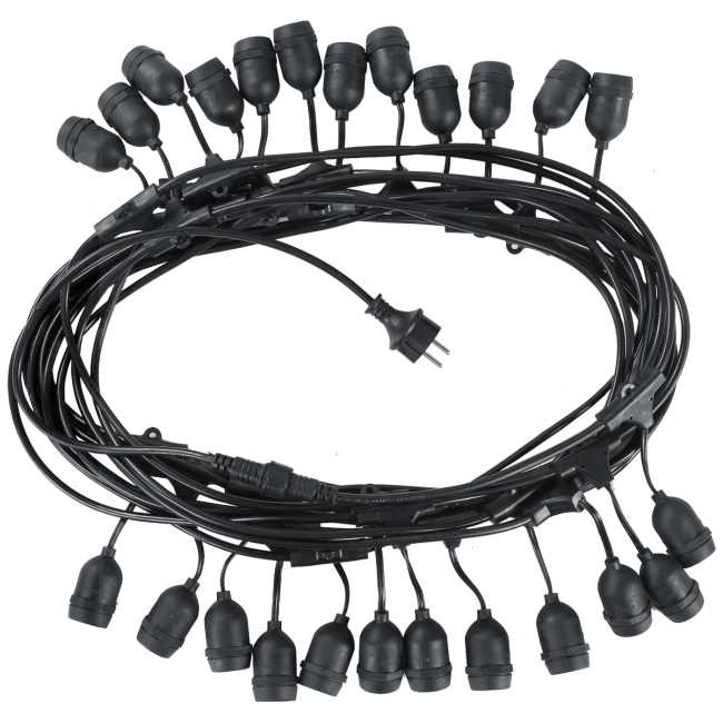 Avide Kabel sa 24 sijaličnih grla E27, dužina 15 met., Outdoor - Outdoor E27 String 15m