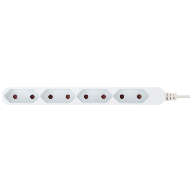 home Produžni kabl, 4 EURO utičnice, 0.75mm², 3 met, bijeli - NV 4E-3/WH