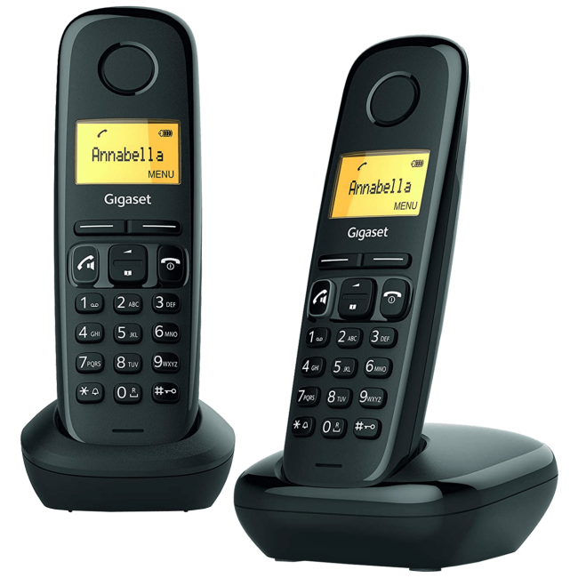 Gigaset Telefon bežični, LCD display, 2 jedinice - A270 DUO Black