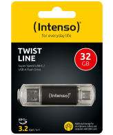 (Intenso) USB Flash drive 32GB, USB 3.2, USB-C, USB-A, Twist Line - USB3.2-32GB/Twist Line
