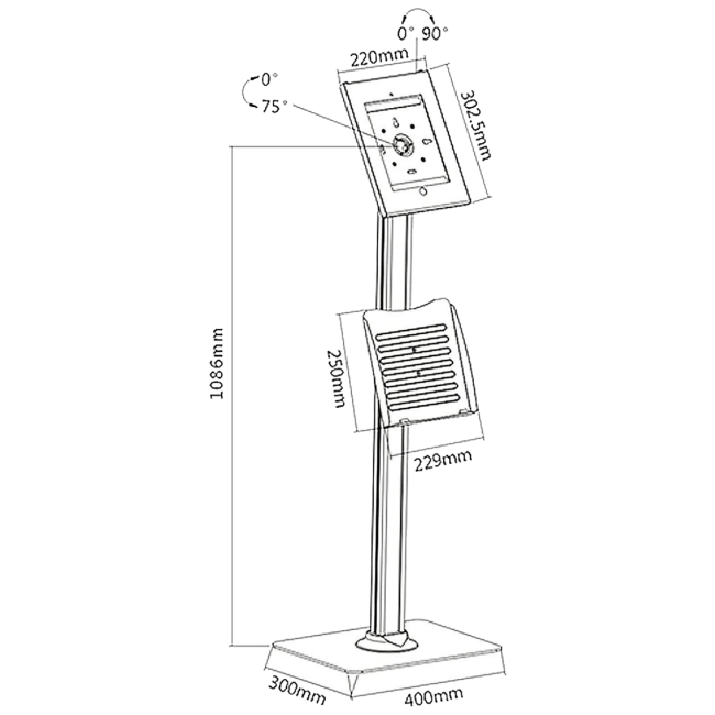 Maclean Stalak za tablet, držač za brošure, Anti-theft - MC-724 - Image 6