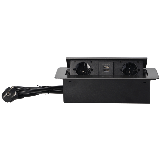 Orno Produžni kabel sa 2 x Schuko utičnice + 2 x USB, ugradbena - OR-AE-13126(GS)/GR - Image 3