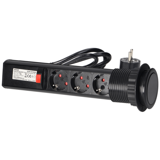 Orno Produžni kabel sa 3 x Schuko utičnice, ugradbena - OR-AE-1347(GS)/B - Image 4