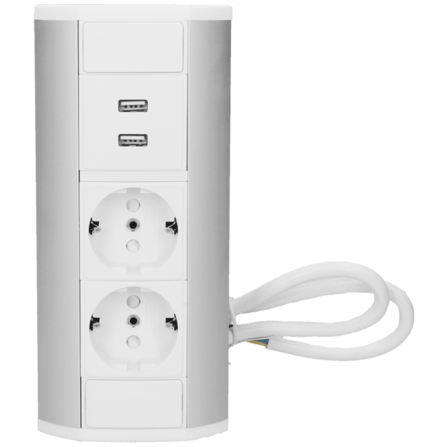 Orno Produžni kabel sa 2 x Schuko utičnice, 2 x USB, ugradbena - OR-GM-9003/W-G(GS) - Image 6