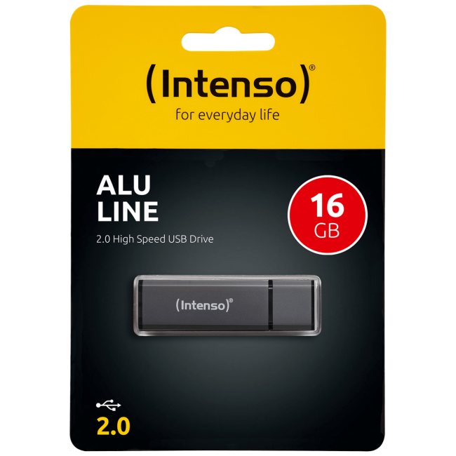 (Intenso) USB Flash drive 16GB Hi-Speed USB 2.0, ALU Line - USB2.0-16GB/Alu-a