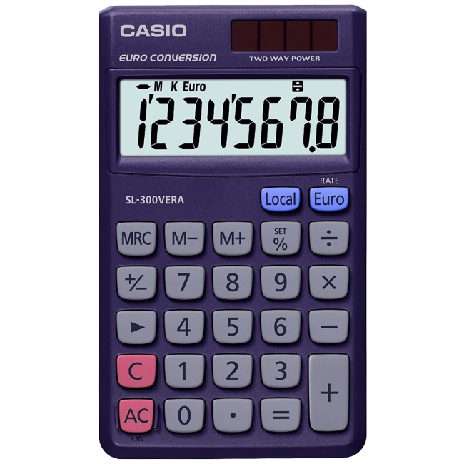 Casio Kalkulator, džepni, solarno / baterijsko napajanje - SL-300VERA