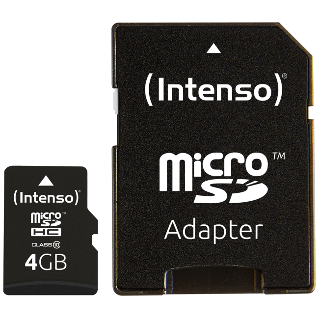(Intenso) Micro SD Kartica 4GB Class 10 (SDHC & SDXC) sa adapterom - SDHCmicro+ad-4GB/Class10 - Image 2