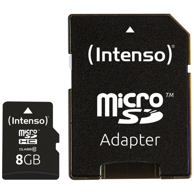 (Intenso) Micro SD Kartica 8GB Class 10 (SDHC & SDXC) sa adapterom - SDHCmicro+ad-8GB/Class10 - Image 2