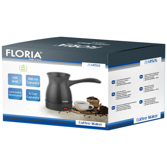 Floria Kuhalo za kafu, 600 W, 0,8 lit. - ZLN4933 - Image 2