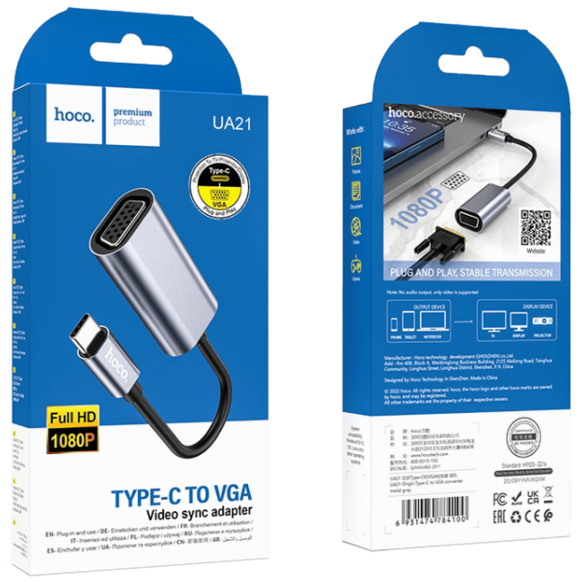 hoco. Adapter USB type C na VGA - UA21 - Image 2